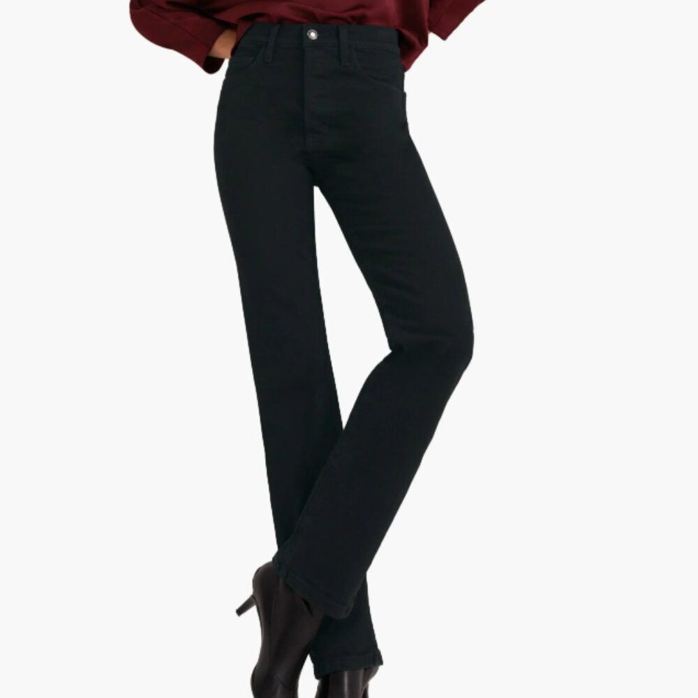 BNWT - FAVORITE DAUGHTER THE VIVI KINGSLEY HIGHRISE LONG STRAIGHT BLACK JEANS